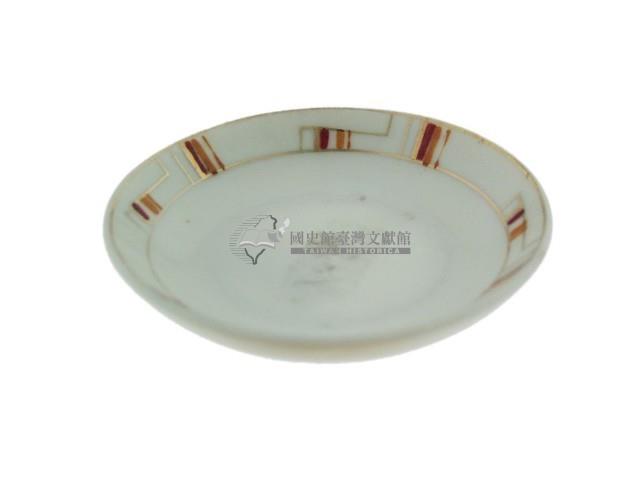 帶款描金虹彩抽象紋磁碟藏品圖，第1張