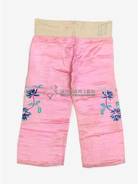 粉紅色繡花長褲戲服藏品圖，第1張