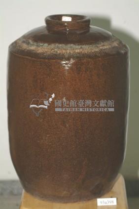 棕褐釉拍打印紋窄口直壁式陶甕藏品圖，第1張