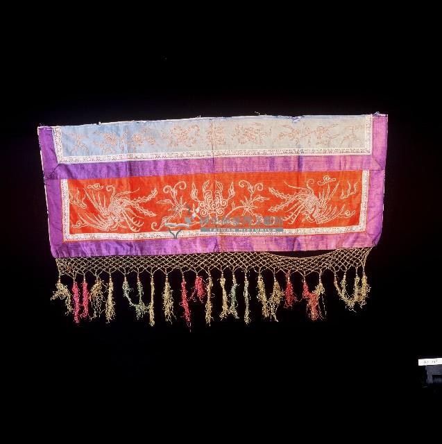 粉紫色囍字繡樣門簾藏品圖，第1張