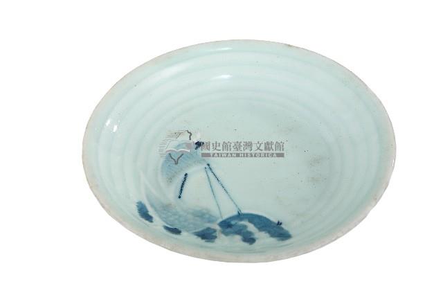 青地帆船波浪紋盤藏品圖，第1張