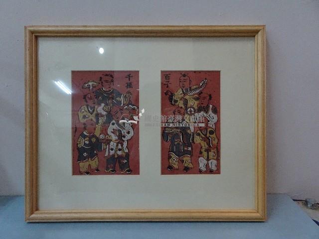 裱框門神百子千孫彩繪藏品圖，第1張
