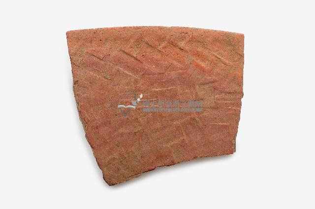 紅褐色夾砂草蓆紋陶缽口部殘片藏品圖，第1張