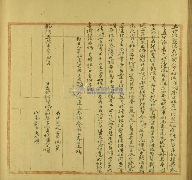 乾隆五十一年潘戈嘪立付給墾添找杜契藏品圖，第1張