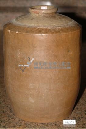 棕褐釉拍打印紋窄口直壁式陶甕藏品圖，第1張