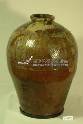 紅棕釉拍打印紋窄口豐肩式陶甕藏品圖，第1張