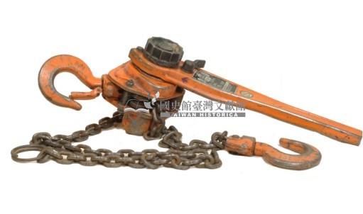 橘色金屬製手拉式吊車藏品圖，第1張