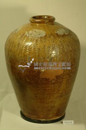 淡紅棕釉拍打印紋窄口豐肩式陶甕藏品圖，第1張