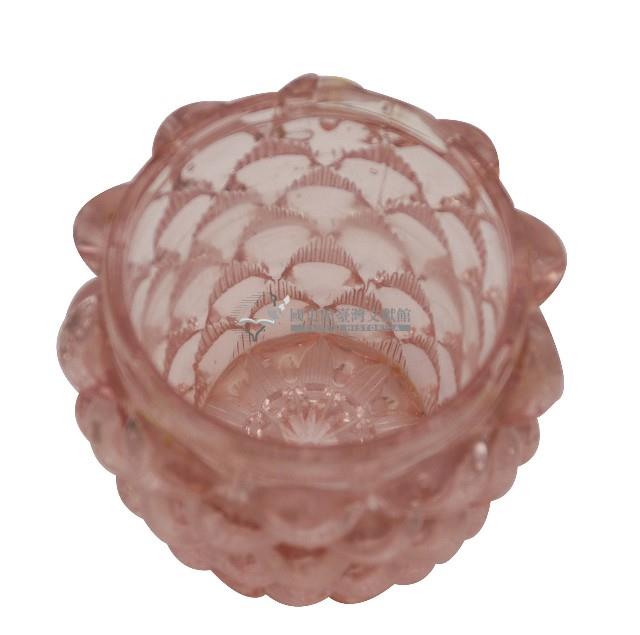 淡粉色鼓釘透明玻璃罐藏品圖，第1張