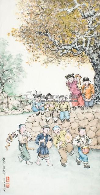 黃金田於乙酉年創作之童年鑼鼓陣藏品圖，第1張