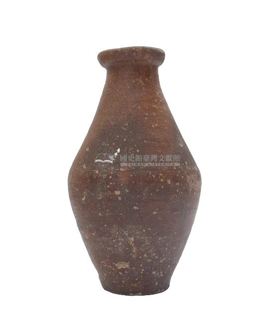 褐釉盤口直頸陶瓶(海撈陶器)藏品圖，第1張