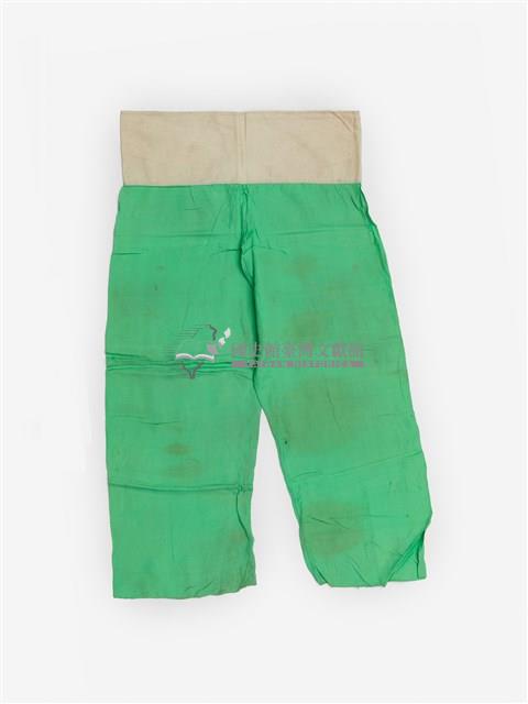 綠色素面長褲戲服藏品圖，第1張