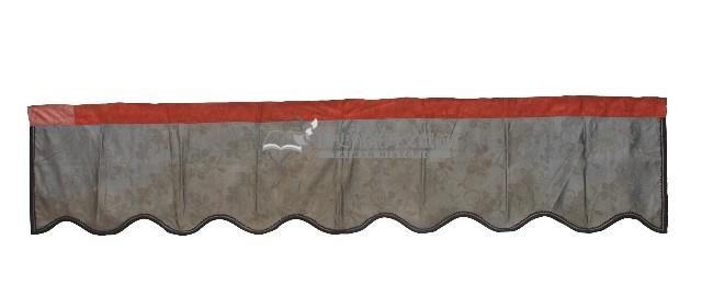 灰色繡花波線邊花緞小綵藏品圖，第1張