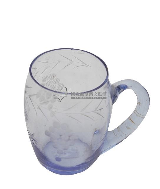 淡紫色葡萄紋透明玻璃杯藏品圖，第1張