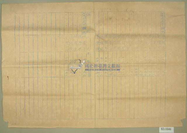 關西庄下橫坑居民名單藏品圖，第1張