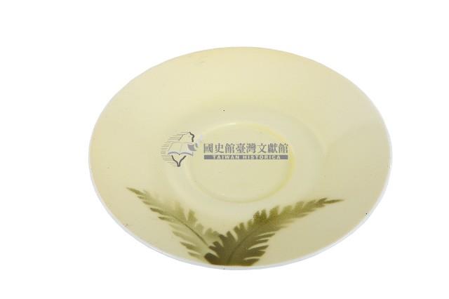 綠釉印花葉紋綠地瓷盤藏品圖，第1張