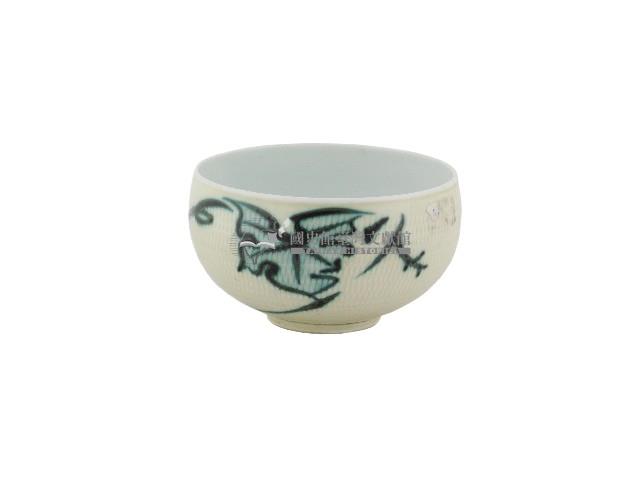 白地綠釉荷葉紋瓷杯藏品圖，第1張