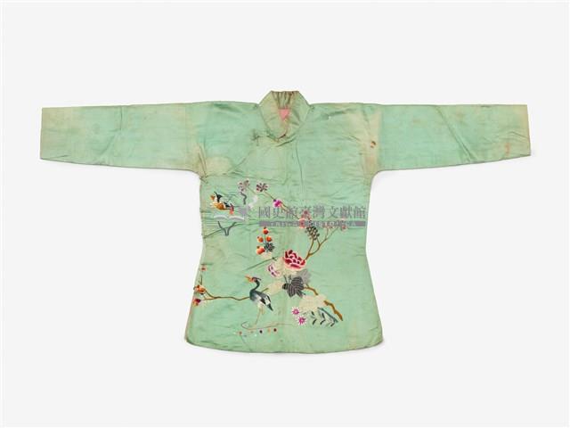 綠色花鳥圖案上衣戲服藏品圖，第1張