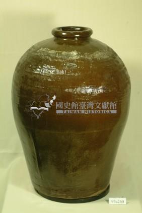 紅褐釉拍打印紋窄口豐肩式陶甕藏品圖，第1張