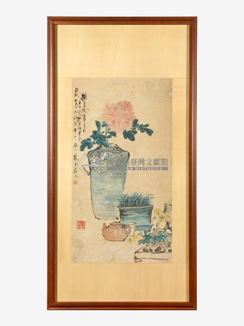 裱框花草彩畫藏品圖，第1張