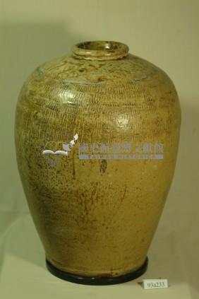 土黃釉拍打印紋窄口豐肩式陶甕藏品圖，第1張