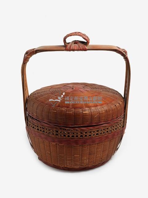 提梁竹編式帶蓋謝籃藏品圖，第1張