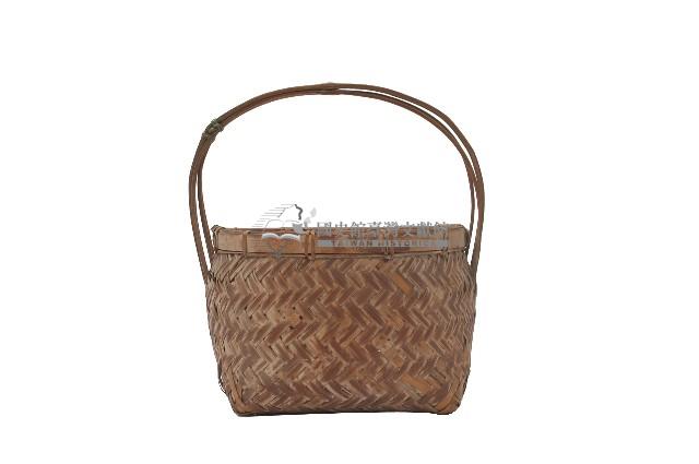 圓口多角手提竹籃藏品圖，第1張