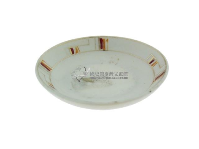 帶款描金虹彩抽象紋磁碟藏品圖，第1張