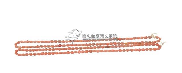 朱紅色貝珠長項鍊藏品圖，第1張