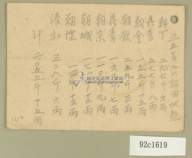 民國三十五年記事便箋藏品圖，第1張