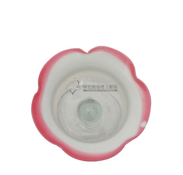 粉紅色菱口高腳玻璃碗藏品圖，第1張