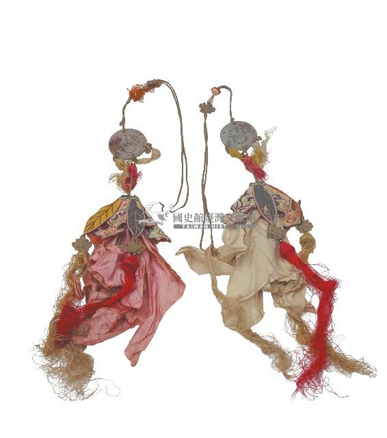 絹布附葉片吊飾一對藏品圖，第1張