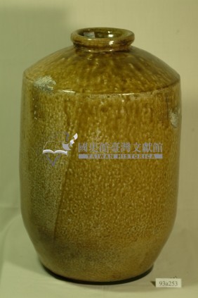 虎皮紋綠褐釉窄口直壁式陶甕藏品圖，第1張
