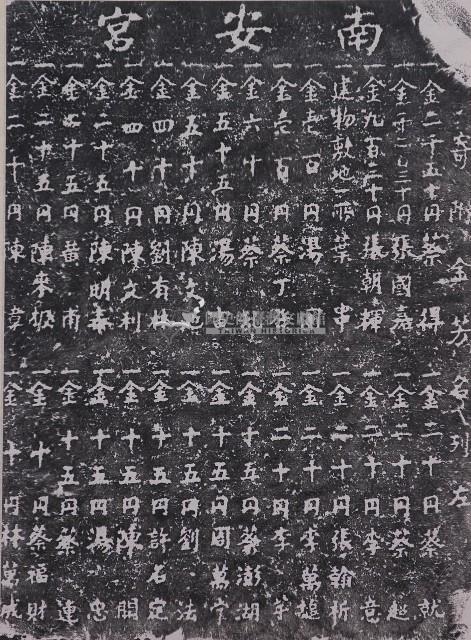 建設南安宮捐題碑記拓本（甲）藏品圖，第1張