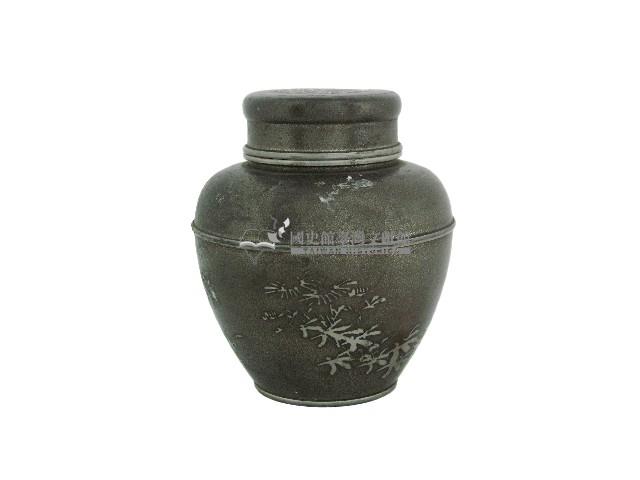 帶蓋竹紋銀製罐藏品圖，第1張