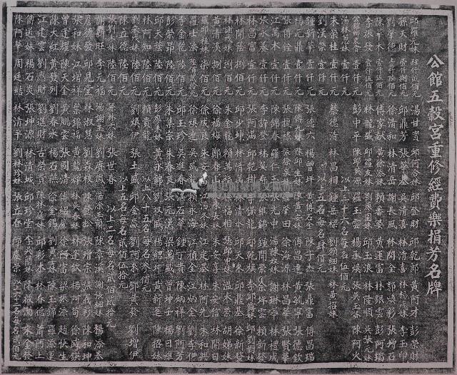 公館五榖宮重修經費樂捐芳名牌拓本（一）藏品圖，第1張