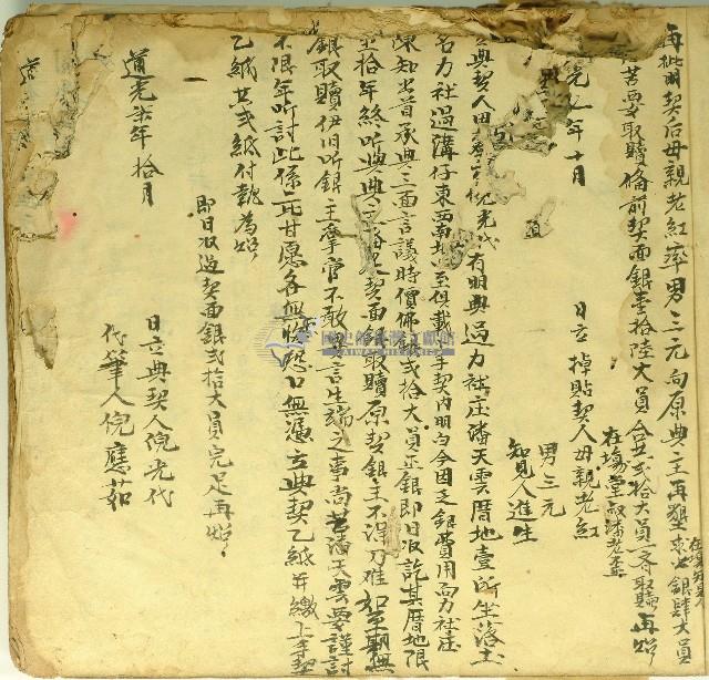 □□□□年老紅等仝立再批明契藏品圖，第1張