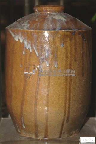 棕褐流釉窄口直壁式陶甕藏品圖，第1張