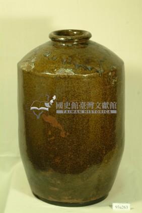 綠褐釉窄口直壁式陶甕藏品圖，第1張