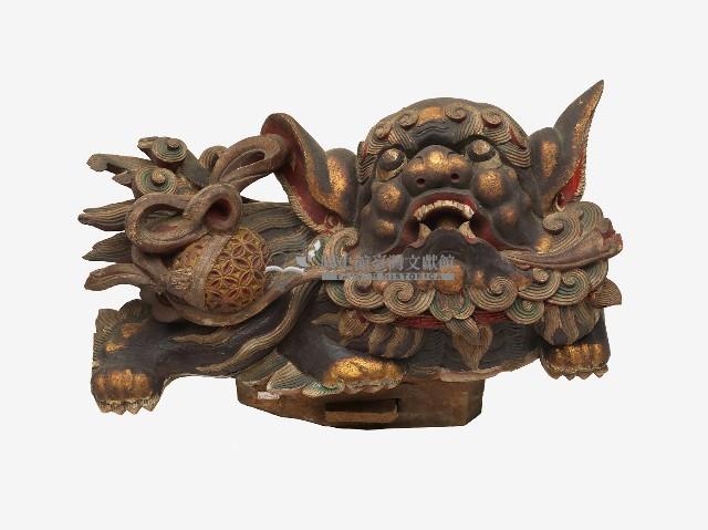 木雕獅雀替一對藏品圖，第1張