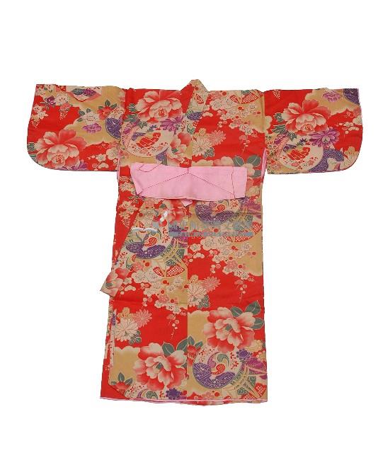 紅色花卉紋和服藏品圖，第1張