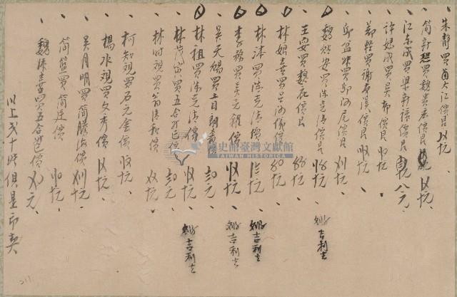 朱靜等二十人收據藏品圖，第1張