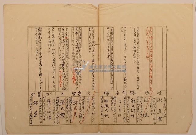 南投廳埔里社堡牛眠山庄第115番戶735番地警第116號戶長游得升之戶口調查表單乙2藏品圖，第1張