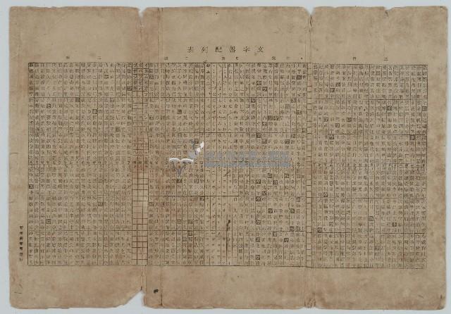 菅沼研究所文字盤配列表藏品圖，第1張