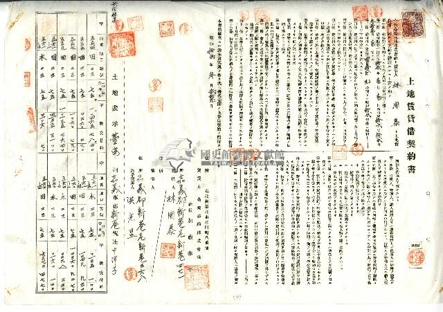 昭和十二年林開泰與臺拓會社土地賃貸借契約書藏品圖，第1張