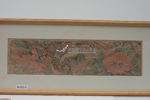 鳳凰牡丹彩紙有框版畫藏品圖，第1張