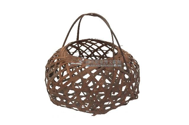 手提無蓋大竹籃藏品圖，第1張
