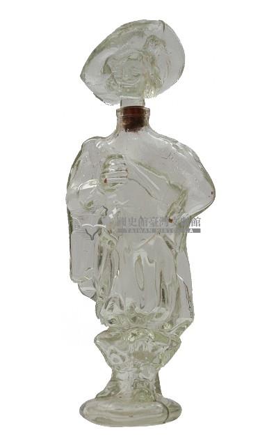 戴帽西洋人物造型帶蓋玻璃瓶藏品圖，第1張