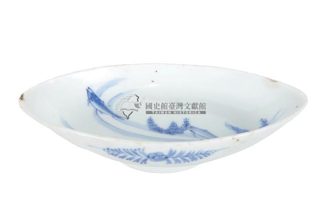 青花香魚藻紋崚型瓷盤藏品圖，第1張