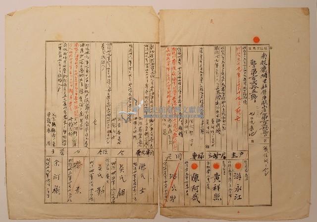 南投廳埔里社堡牛眠山庄第124番戶729番地警第125號戶長黃祥照之戶口調查表單甲藏品圖，第1張